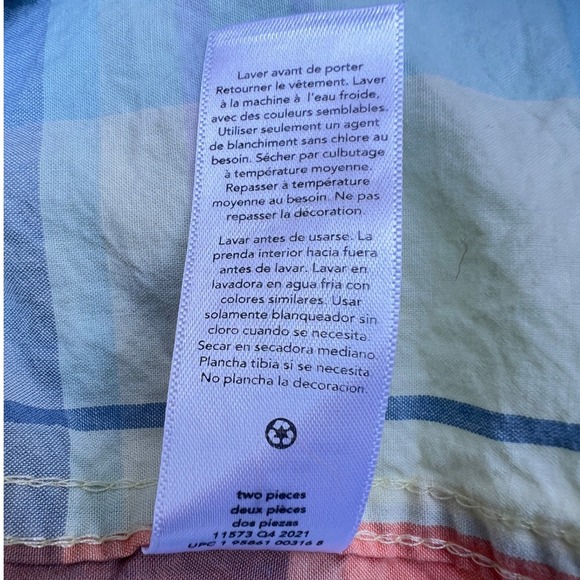 OshKosh B'gosh Boys 5T Blue Orange Plaid 100%Cotton Long Sleeve Button Up Shirt - Picture 11 of 11